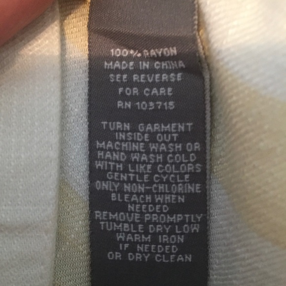 Sharagano Front Button Shirt Dress Sz 10 3/4 Sleeves Tie Yellow White - Picture 6 of 10